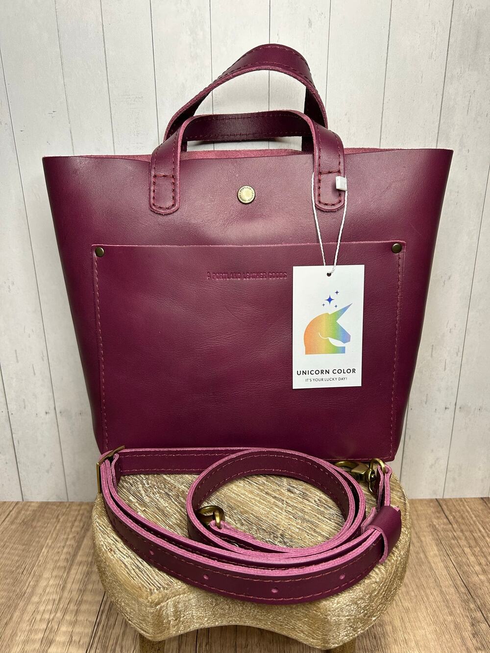 Portland Leather Mini Crossbody Bag LOLLIPOP Unicorn Burgundy Purple Brown